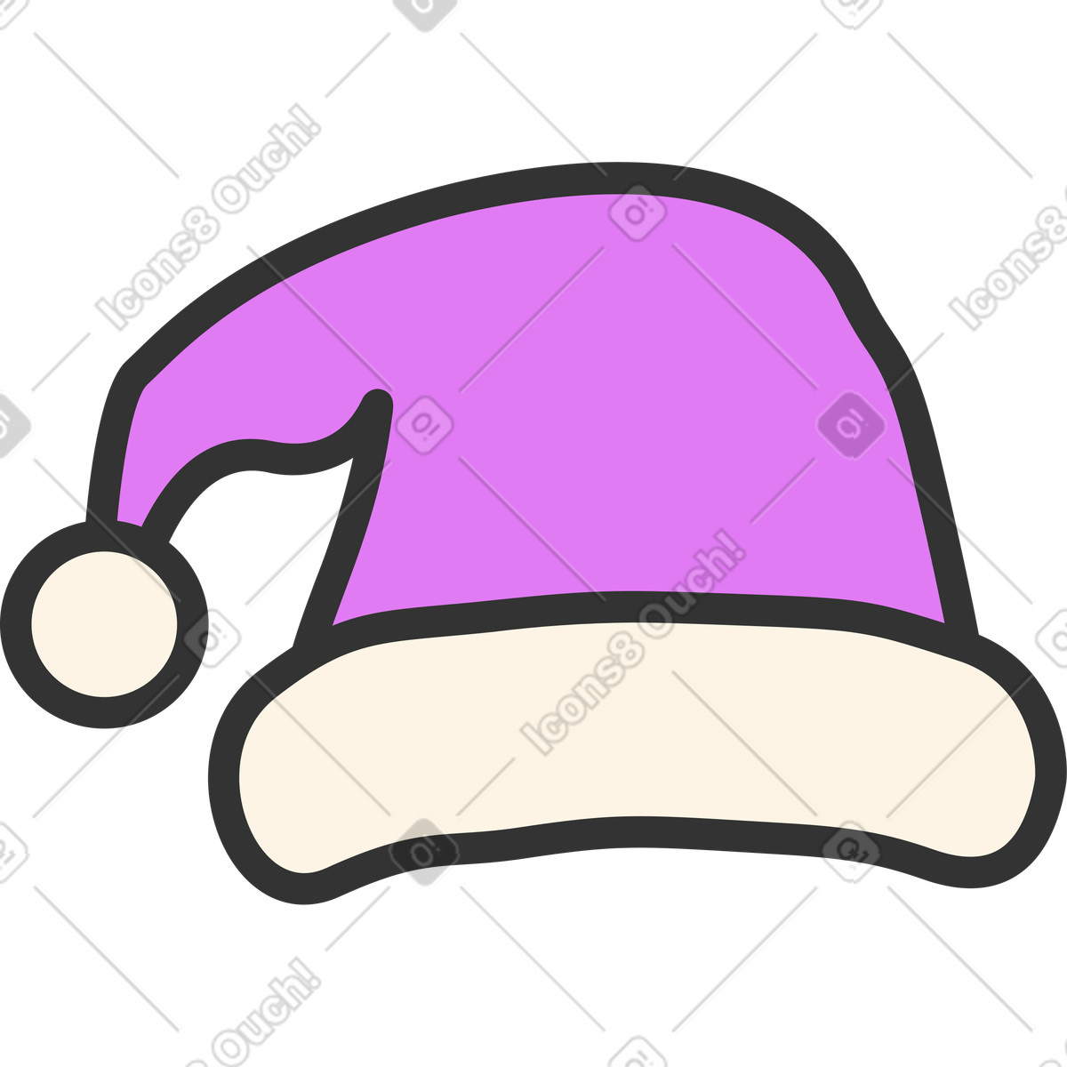 Christmas hat-Illustration im Conifer-Stil als Download in PNG, SVG