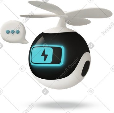 Charging flying delivery robot PNG, SVG