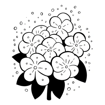 Hydrangeas sparkling with raindrops during a gentle summer shower