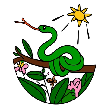 A snake extending its tongue to sense the air