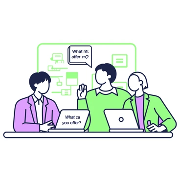 A mentor guiding a new salesperson through a training session with a mock customer role-play