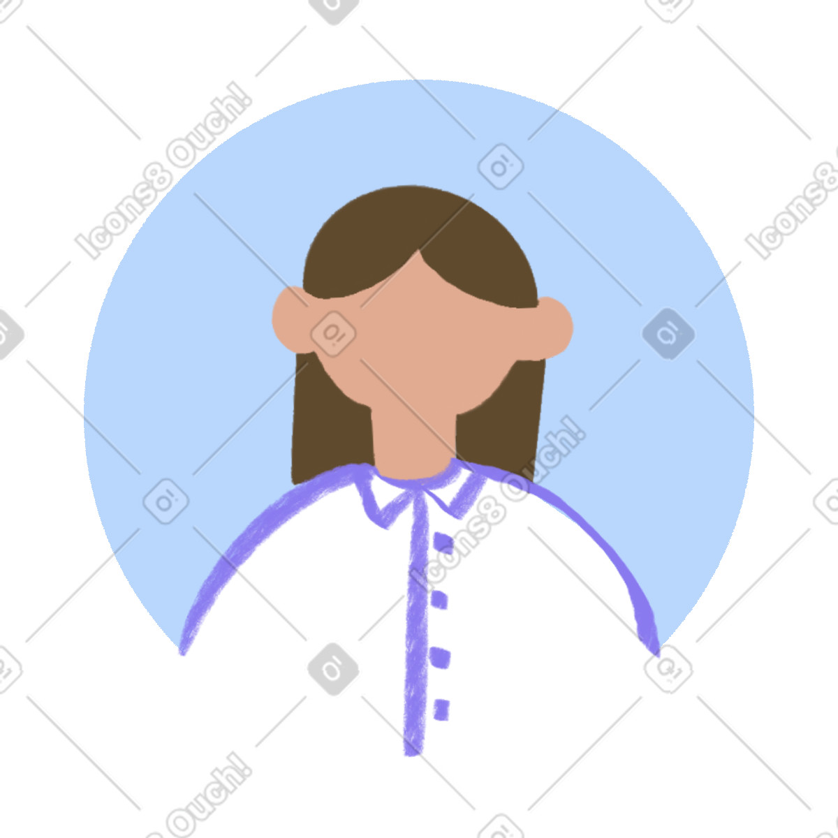 Icona con una ragazza illustrazione in stile Bonny scarica in PNG, SVG