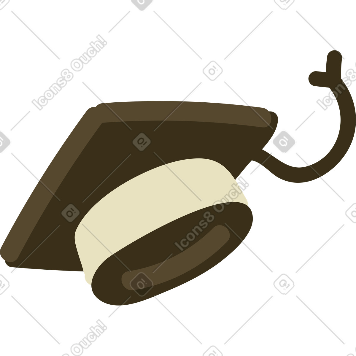 Cappello laureato illustrazione in stile Arabica scarica in PNG, SVG