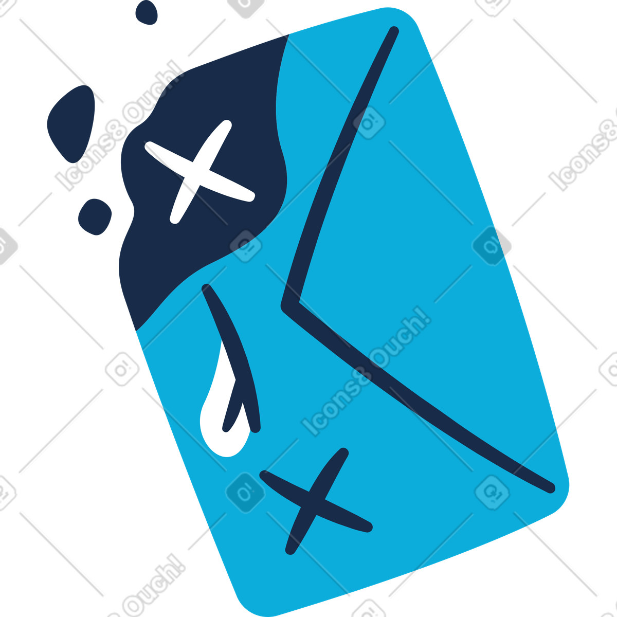 Verbrannter umschlag-Illustration im Flame-Stil als Download in PNG, SVG