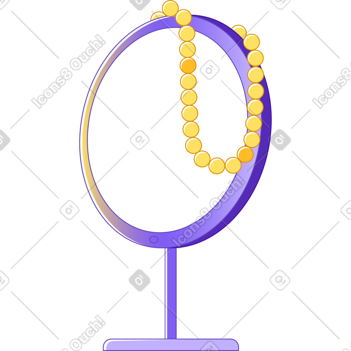 Spiegel mit perlen-Illustration im Rainbow-Stil als Download in PNG, SVG