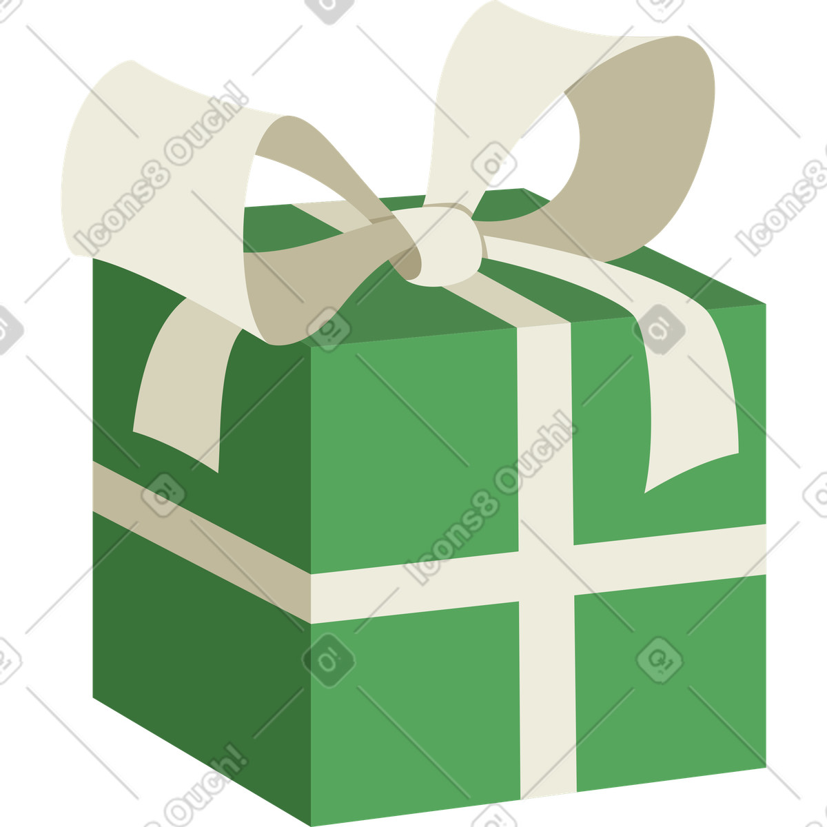 Kleines geschenk mit schleife-Illustration im Social-Stil als Download in PNG, SVG