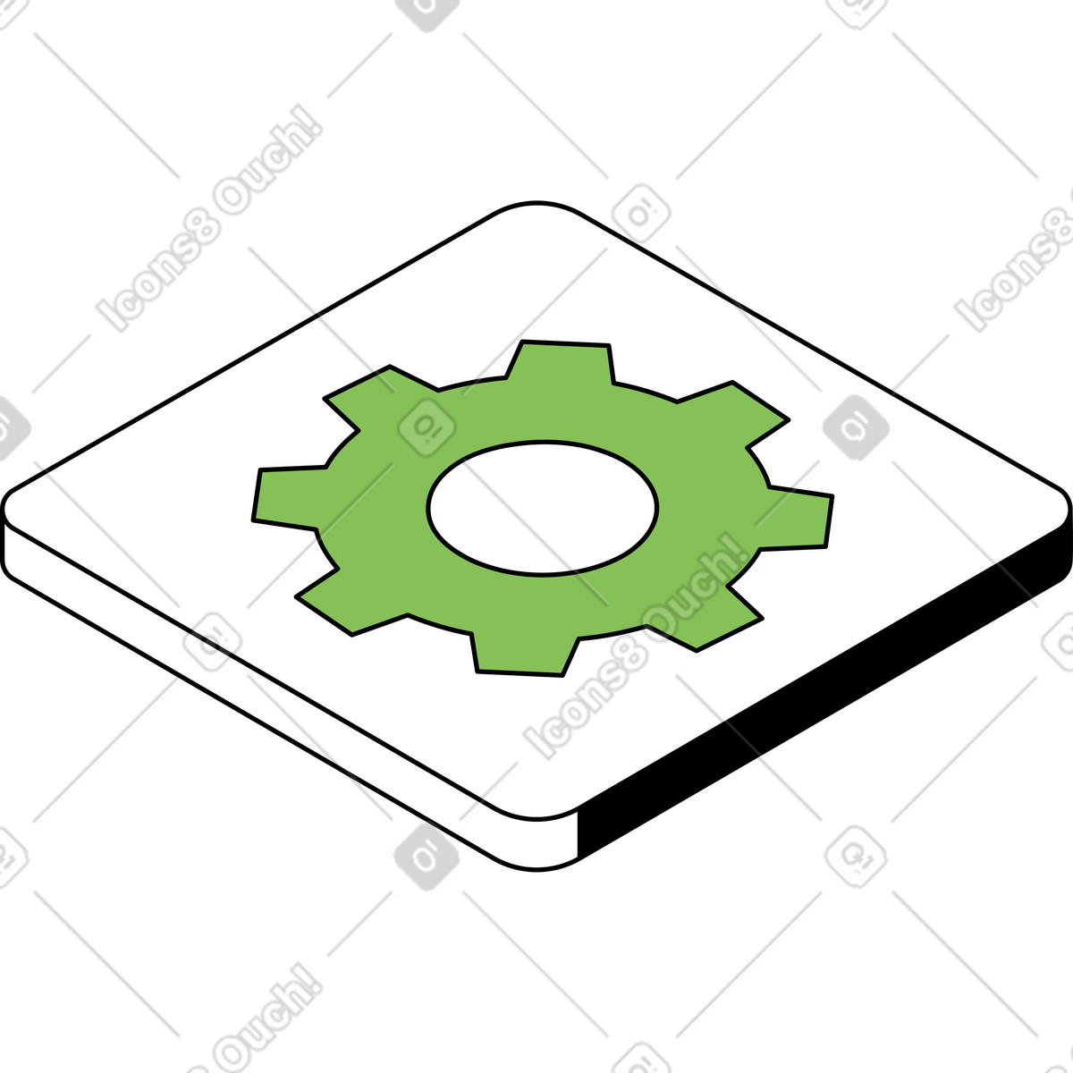 Einstellungssymbol-Illustration im Isometric-Stil als Download in PNG, SVG