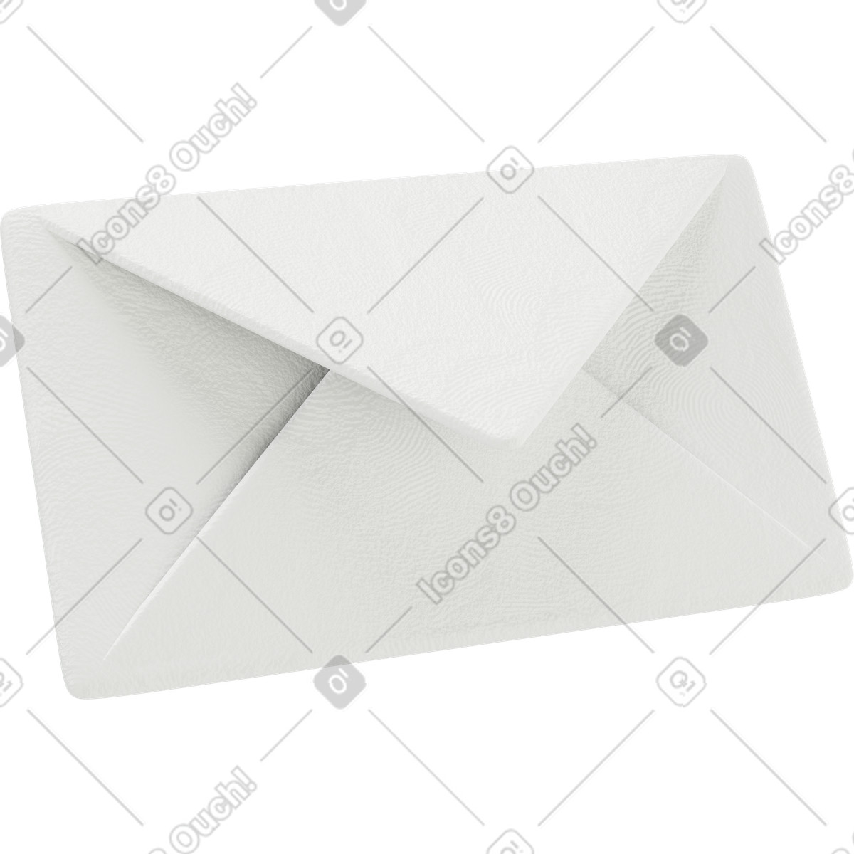 Illustration Enveloppe blanche dans le style 3D Stripy à télécharger aux formats PNG, SVG