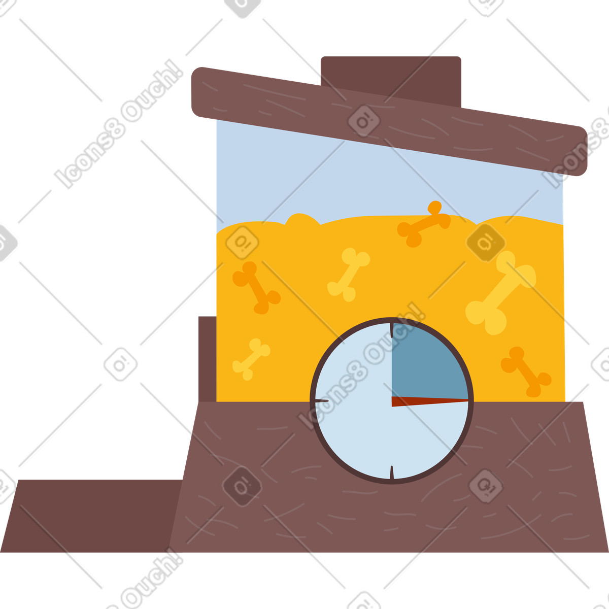 Futterautomat für hunde-Illustration im Woof-Stil als Download in PNG, SVG