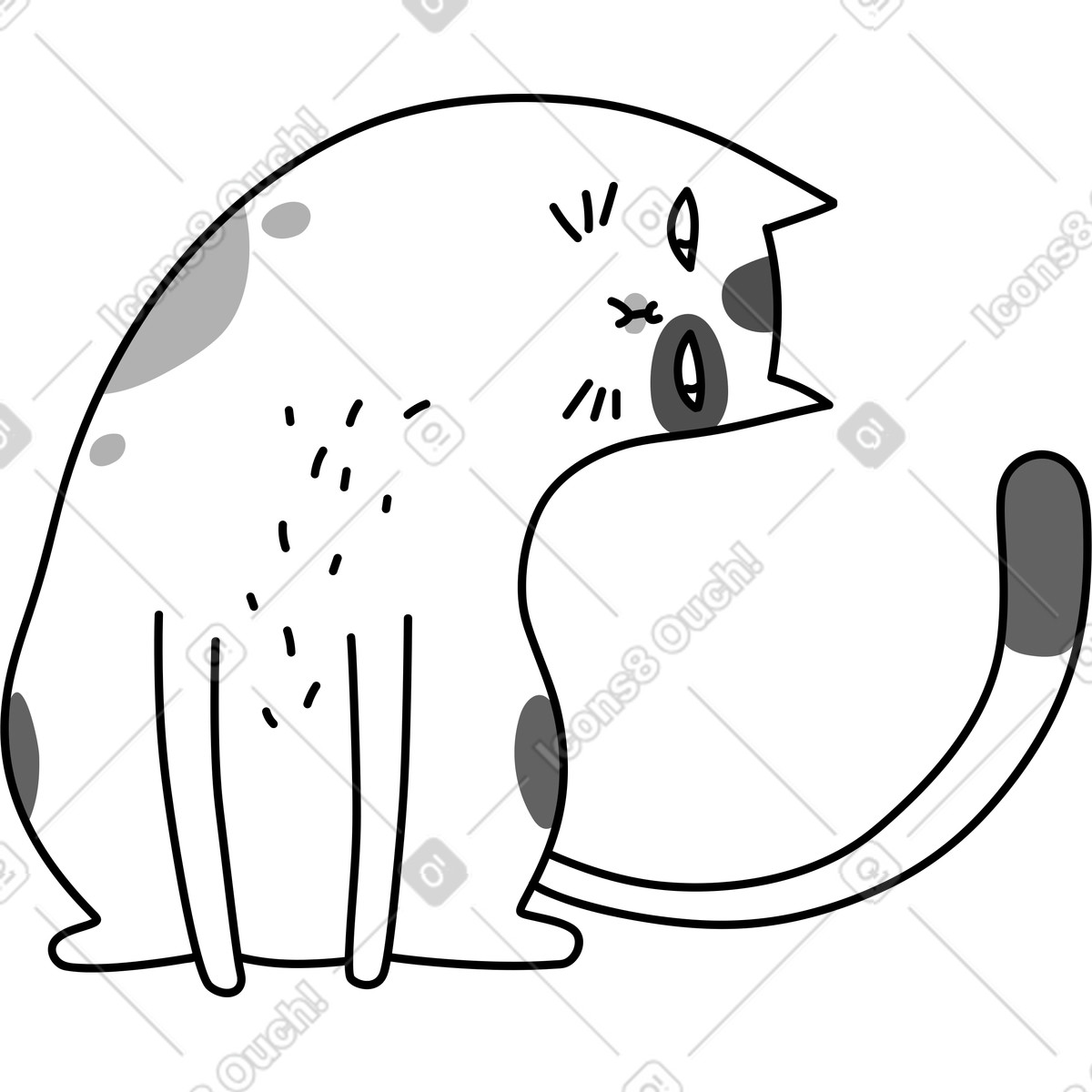 Ilustração de Gato em no estilo Purr para baixar em PNG, SVG
