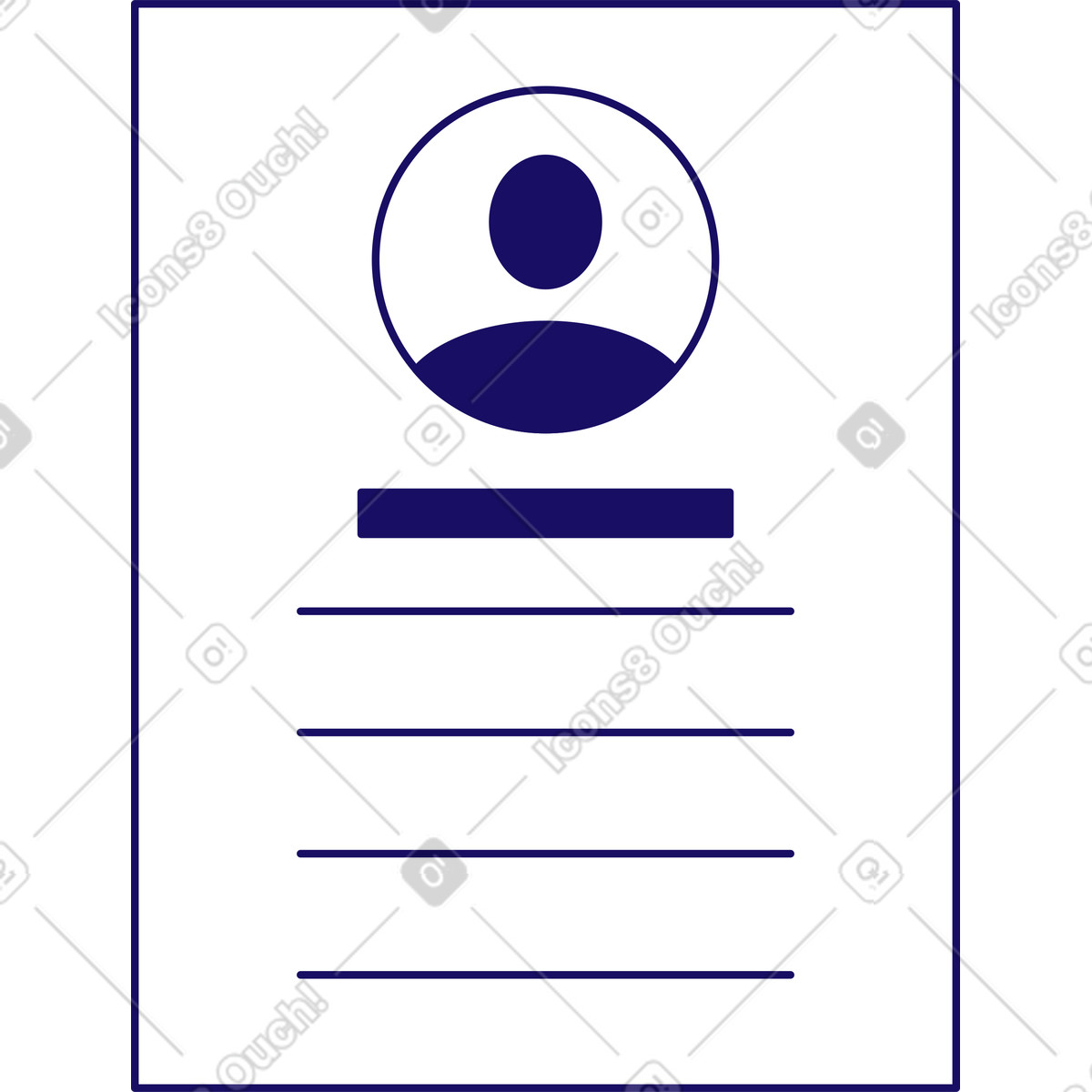Ilustración Currículum en estilo Bendy a descargar en PNG y SVG