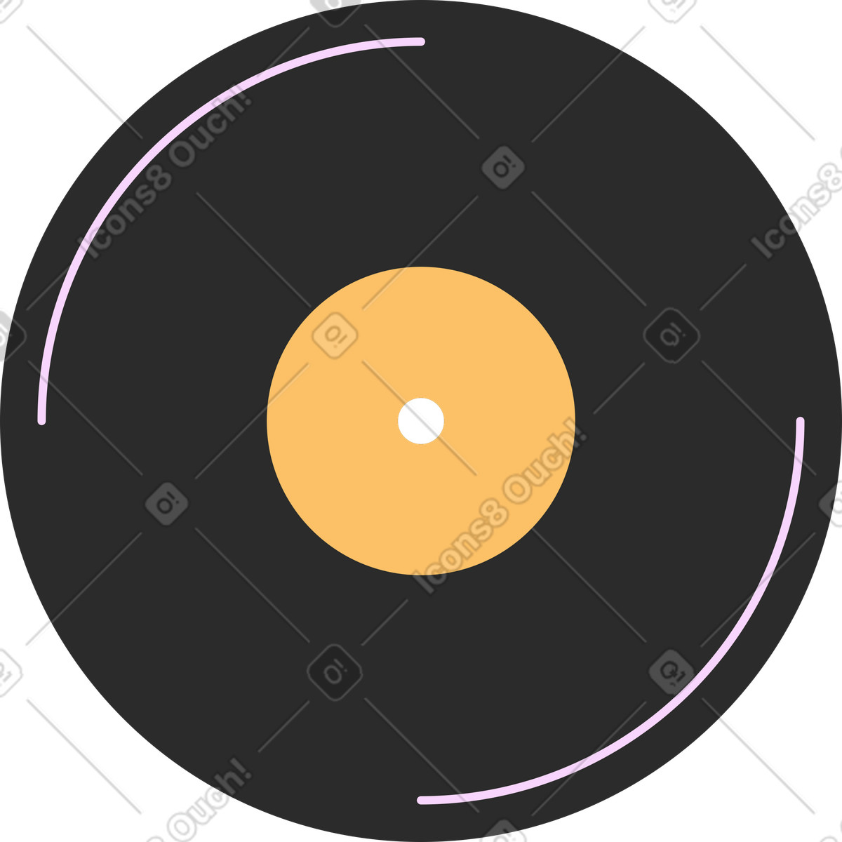 Ilustração de Disco vinil em no estilo Marginalia para baixar em PNG, SVG
