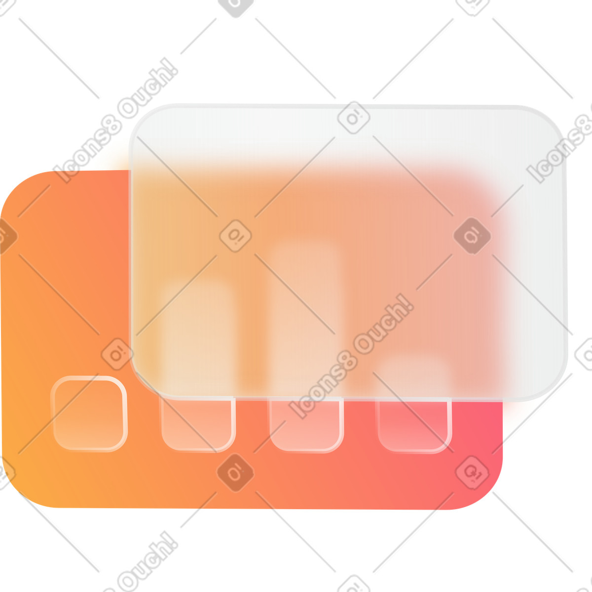 Graph mit glasmorphismus-effekt illustration in PNG, SVG
