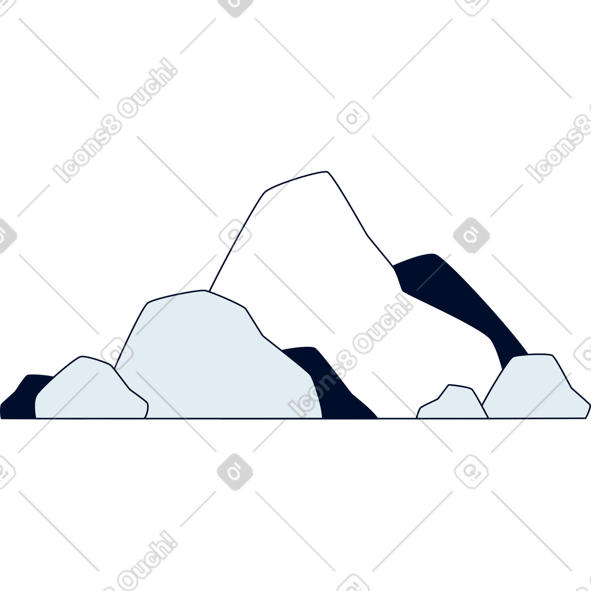 Illustration Rochers dans le style Teal à télécharger aux formats PNG, SVG