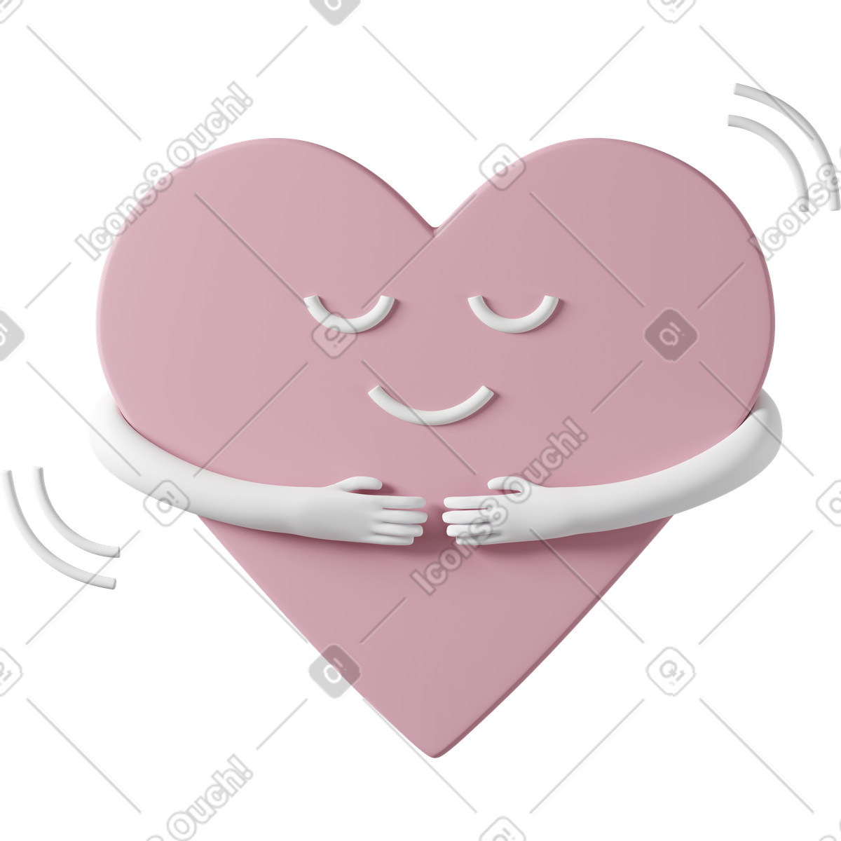 Ilustração de Heart hug em no estilo 3D Casual life para baixar em PNG, SVG