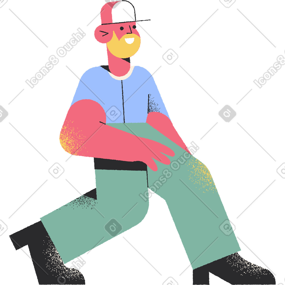 Ilustración Hombre caminando en estilo Pablo a descargar en PNG y SVG