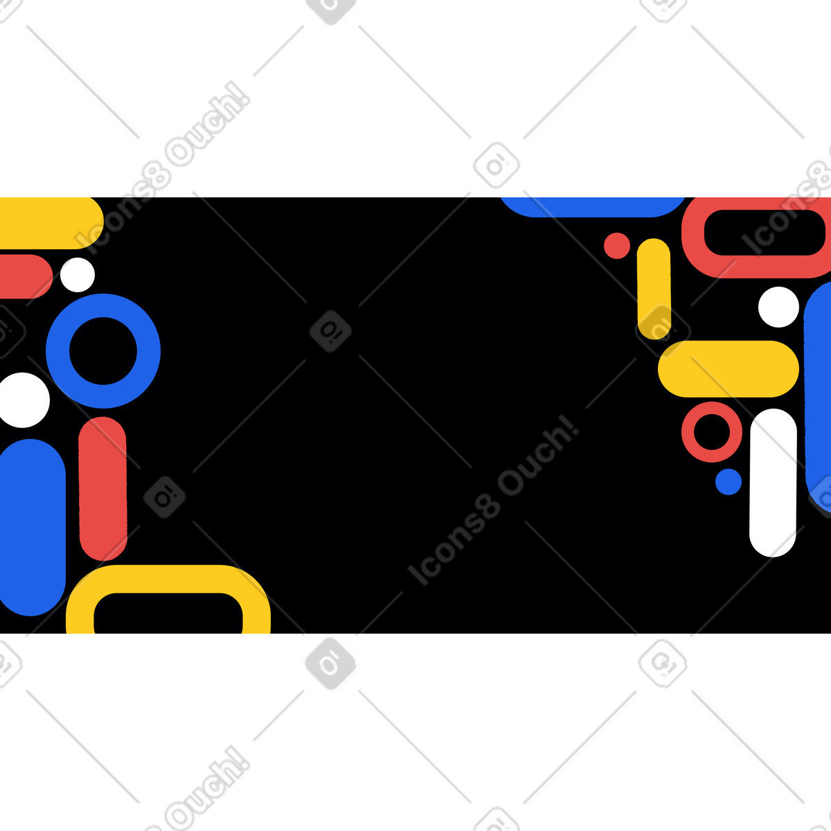 Forme geometriche astratte moderne colorate su sfondo scuro illustrazione in stile Experimental scarica in PNG, SVG