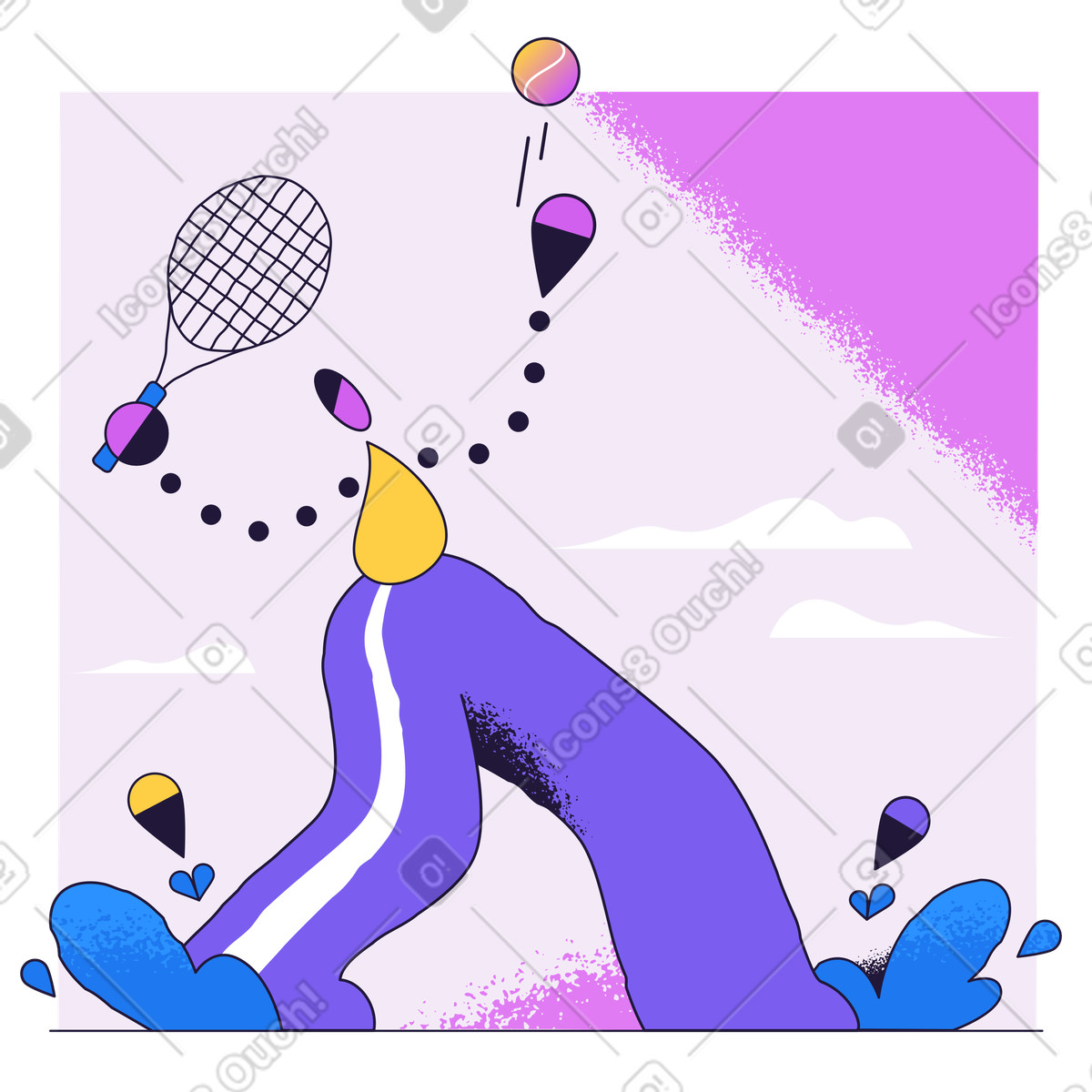 Man throwing the ball tennis illustration clipart vector graphics for sports