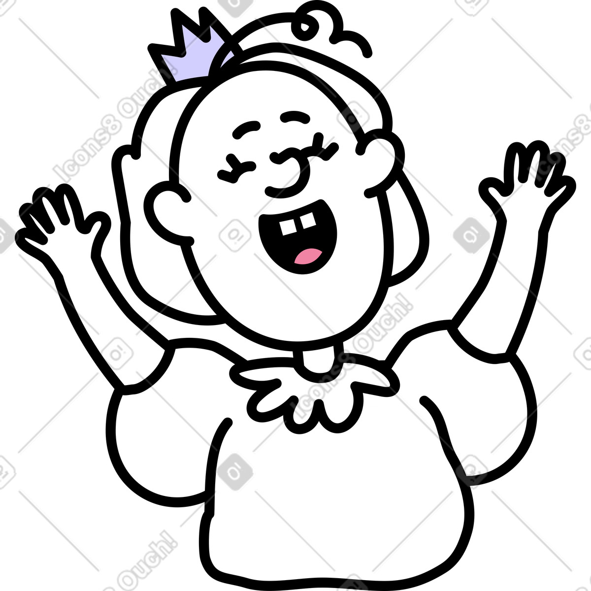 Ragazza che ride illustrazione in stile Notes scarica in PNG, SVG