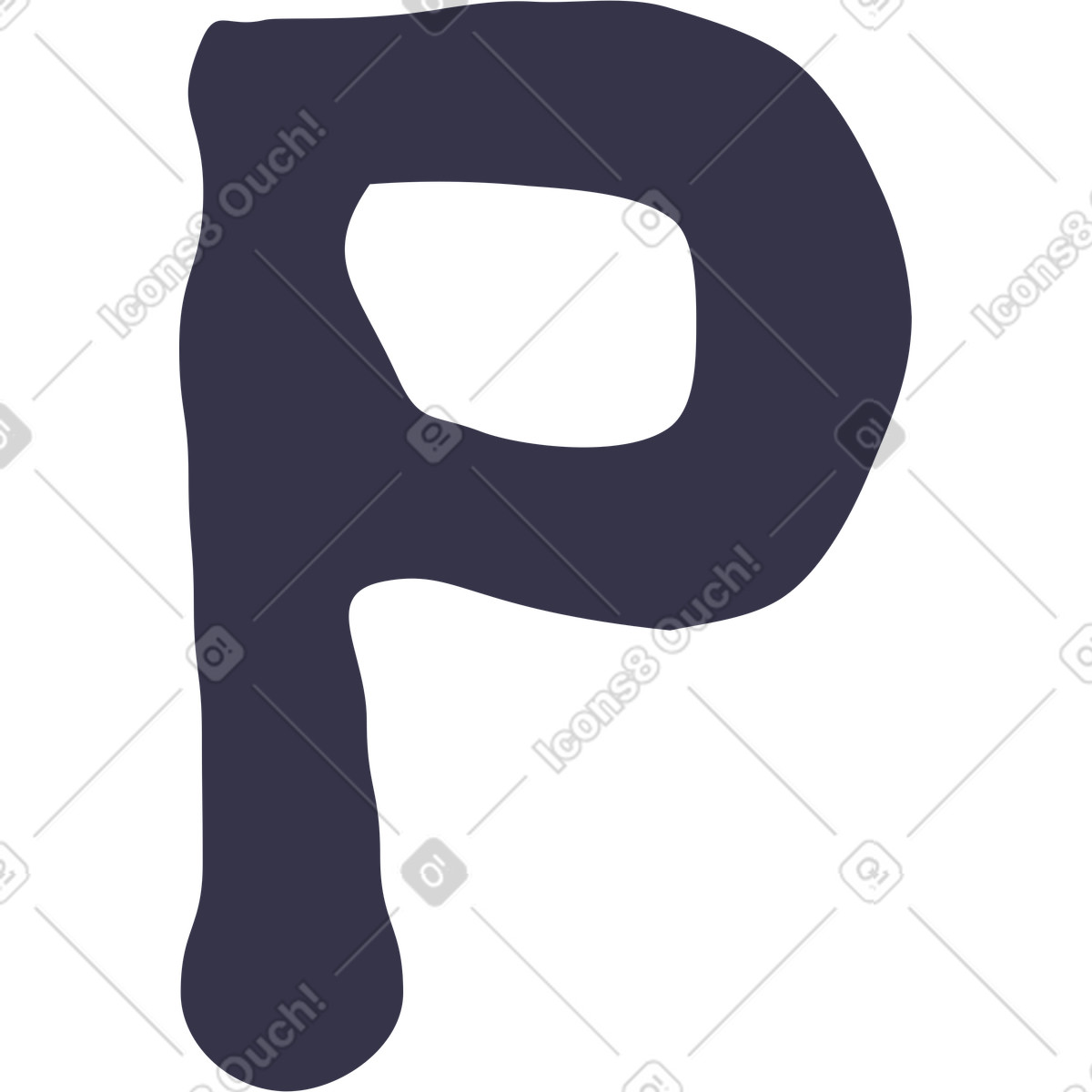 Ilustração de Letter p em no estilo Stripy para baixar em PNG, SVG