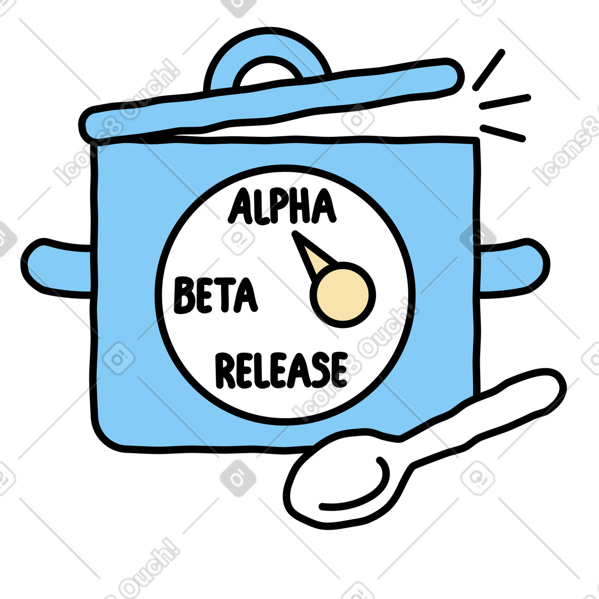 Processo di test del prodotto in un vaso blu illustrazione stile Notes scarica PNG, SVG