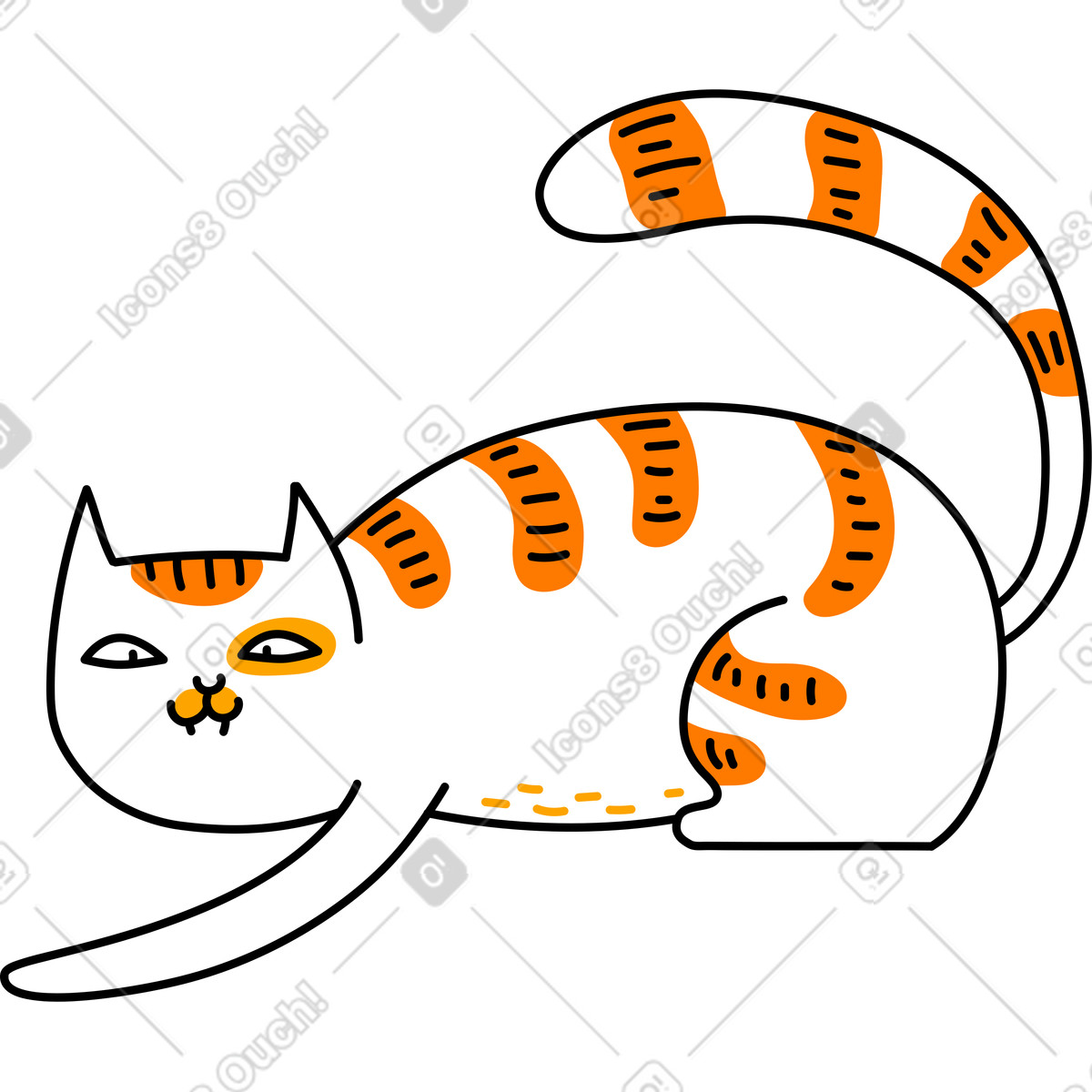 Cat illustration in Purr style download in PNG, SVG