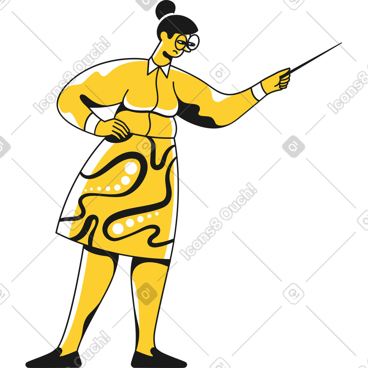 Ilustração animada de Professora em no estilo Taxi para baixar em GIF, Lottie (JSON), AE
