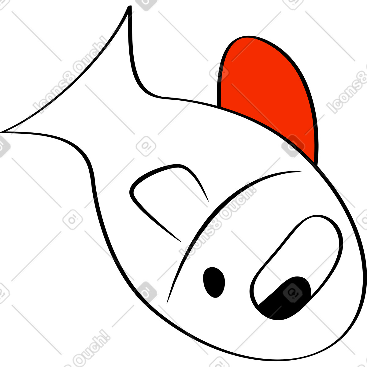 Looney スタイルの 魚 のイラストをPNG、SVG形式でダウンロード