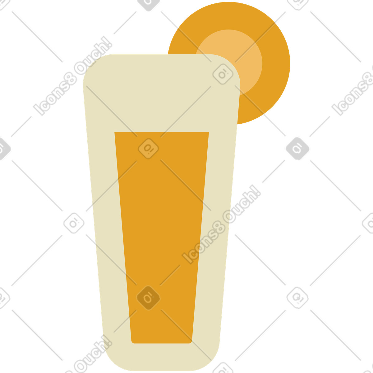 Beach lemonade illustration in Arabica style download in PNG, SVG