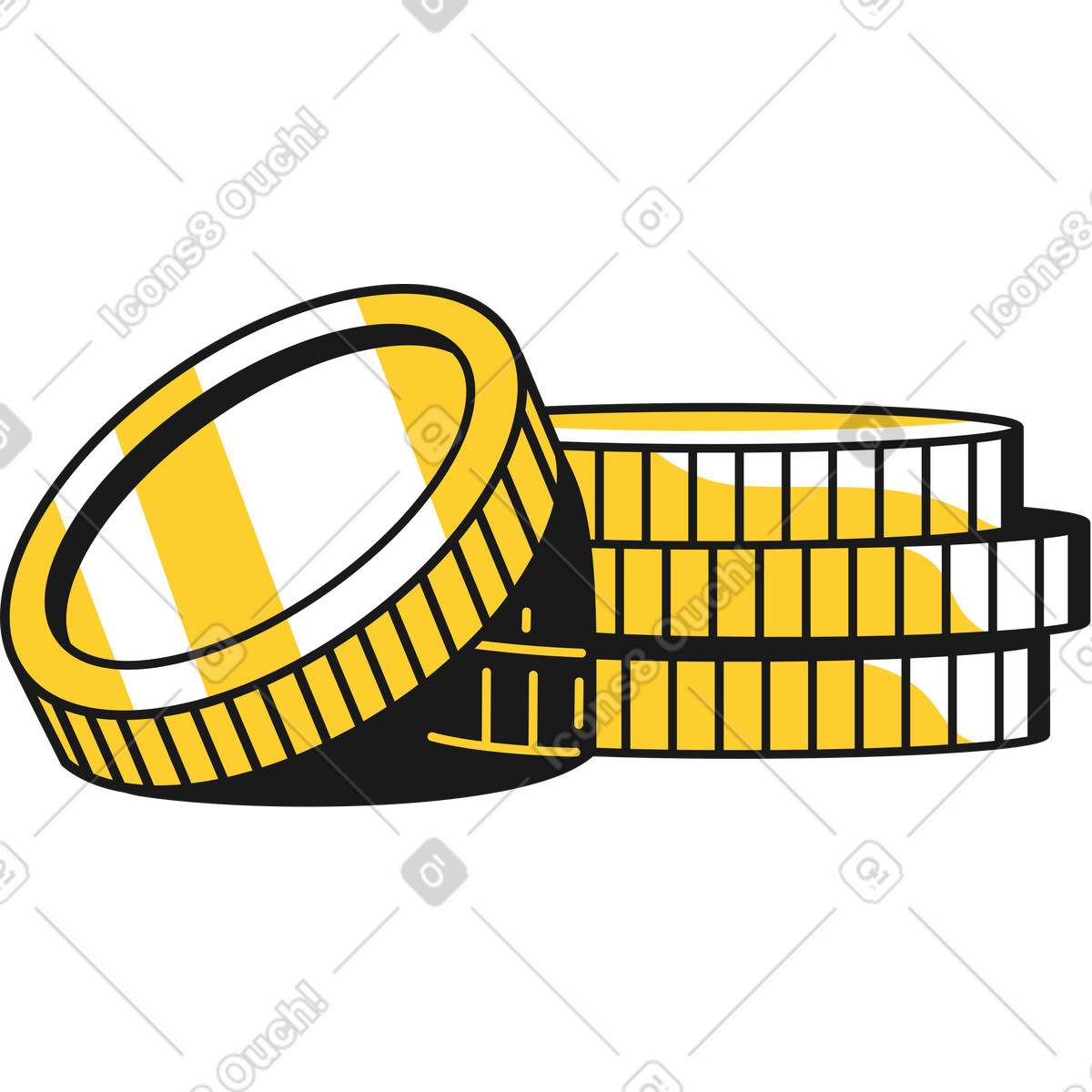 Money coins illustration in Taxi style download in PNG, SVG