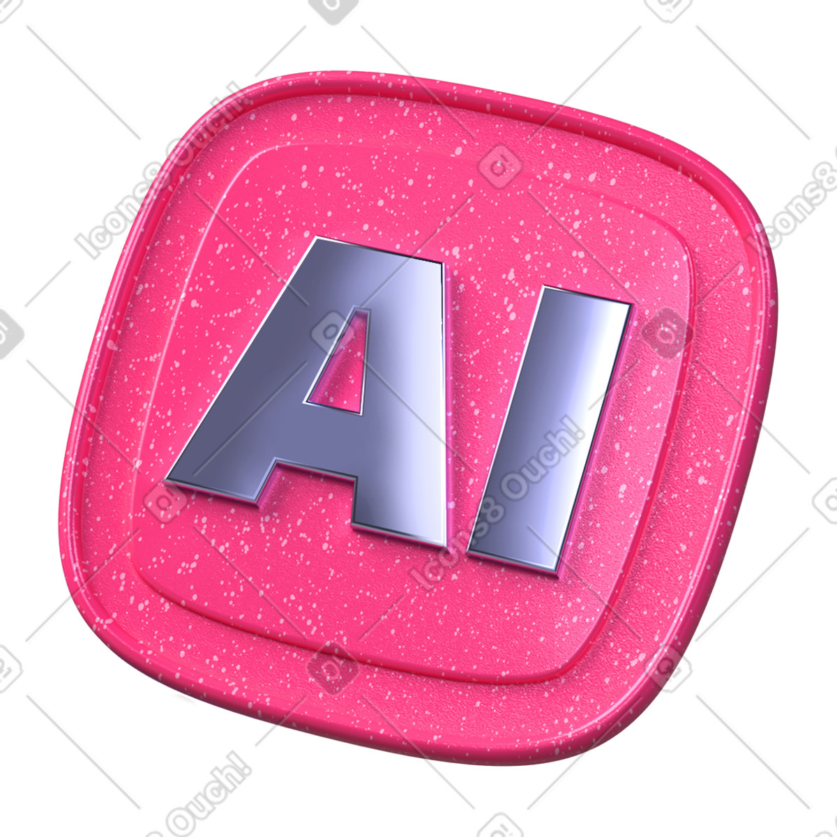 Иллюстрация Знак ai на пластине в стиле 3D Boost — скачать в форматах PNG, SVG