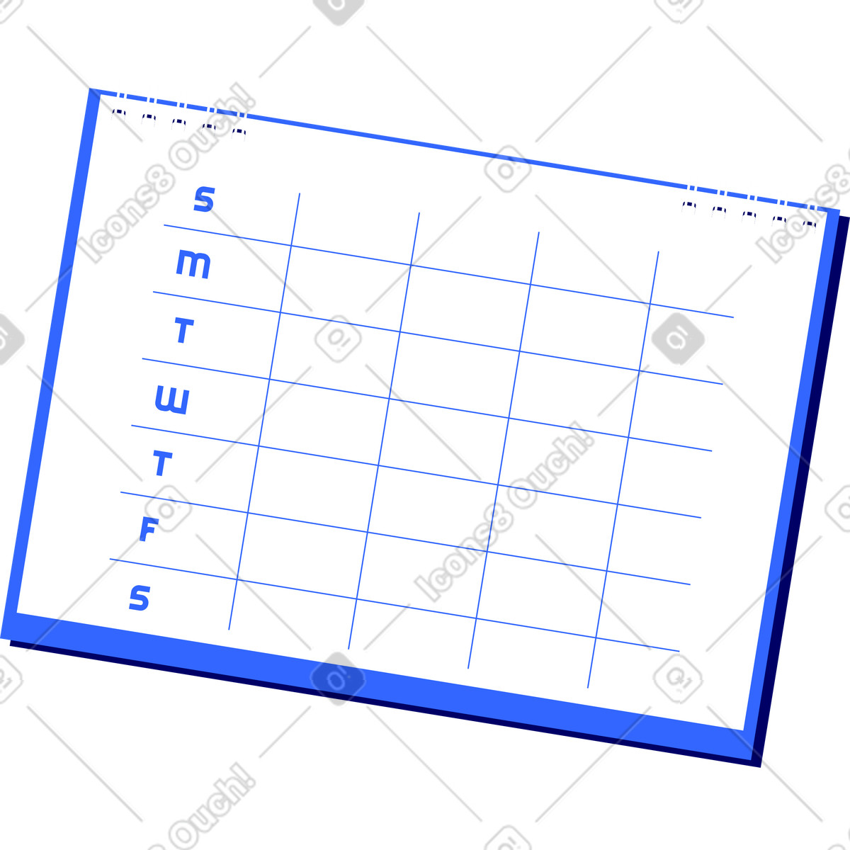 Calendar on rings with empty margins illustration in Lounge style download in PNG, SVG
