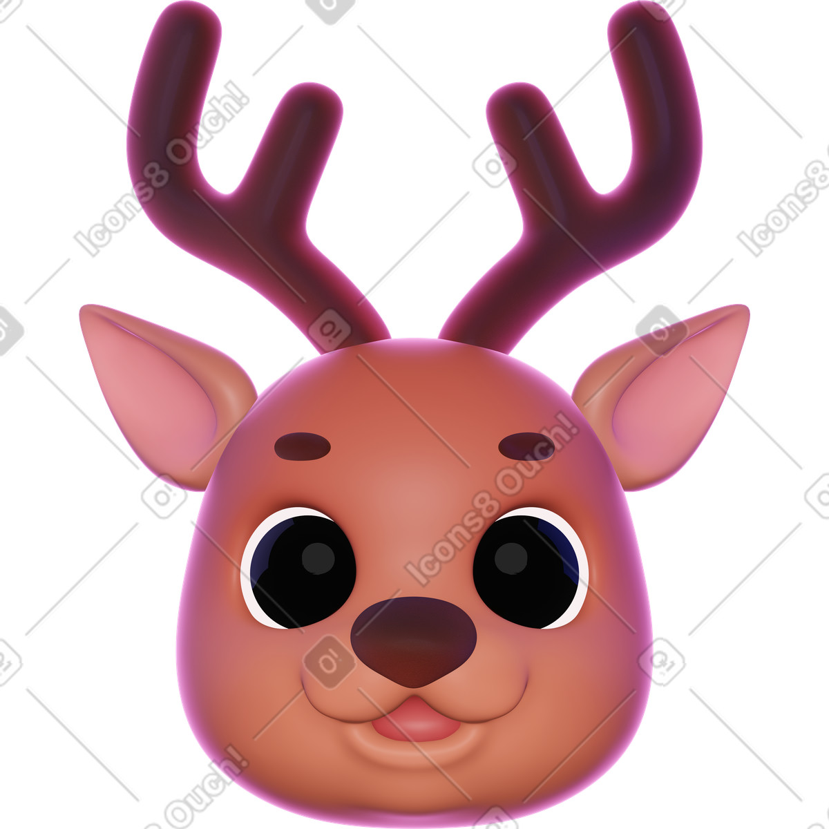 Ilustración Icono de ciervo en estilo 3D Holidays a descargar en PNG y SVG