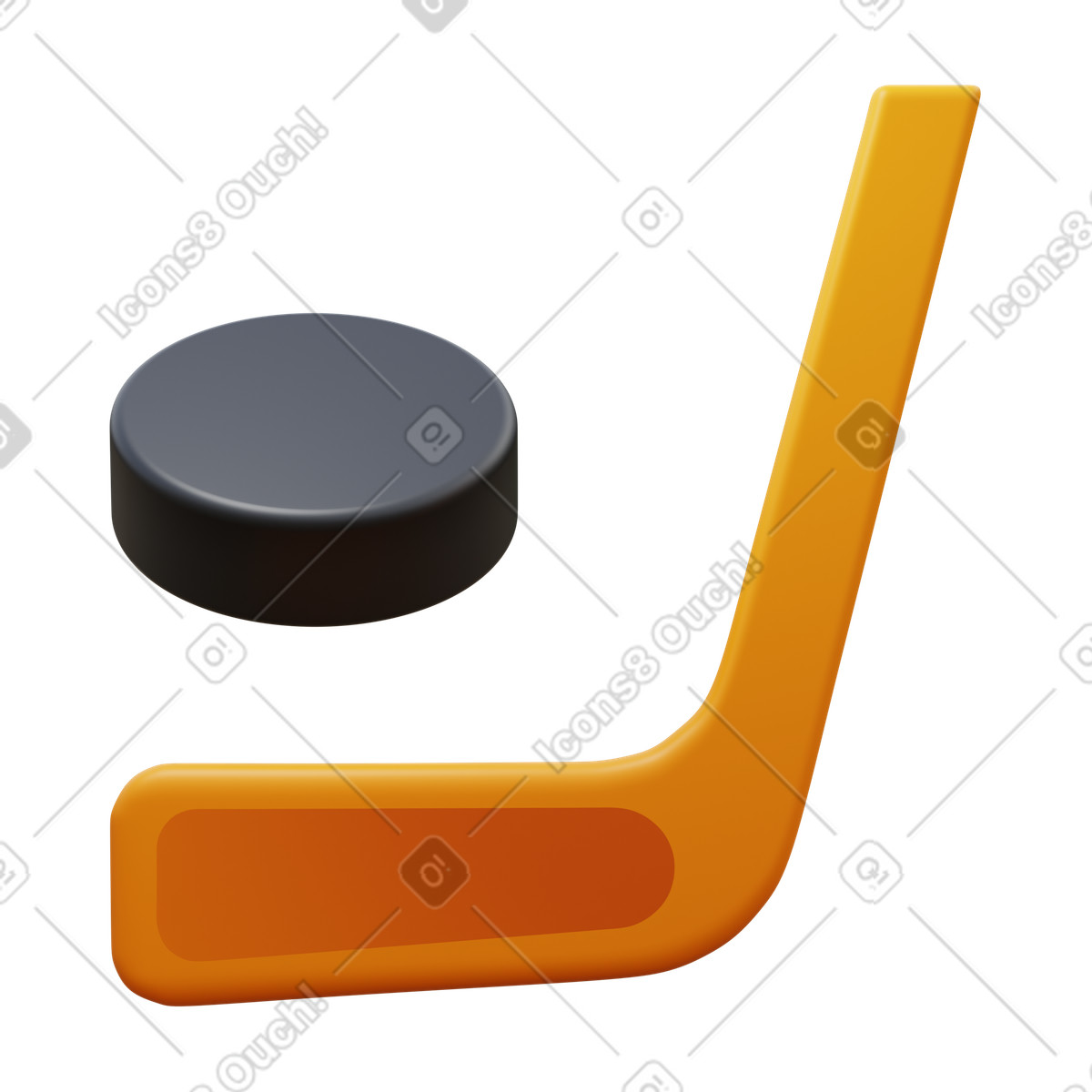 Illustration Hockey dans le style 3D Fluency à télécharger aux formats PNG, SVG