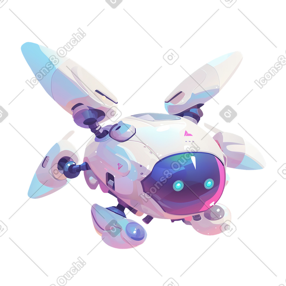Ilustração de Drone futurista em no estilo Glazy para baixar em PNG, SVG
