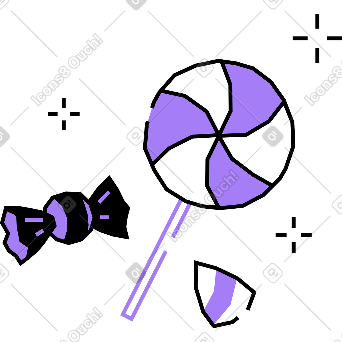 Illustration Des sucreries dans le style Amethyst à télécharger aux formats PNG, SVG