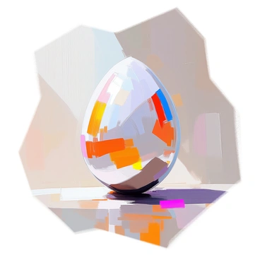A modern art piece showcasing a large cloche-shaped sculpture, prominently placed in the center of the composition. The sculpture is adorned with intricate abstract patterns that flow elegantly across its surface. The patterns feature a mix of bold lines and organic shapes, creating a dynamic visual texture. The background is a soft, neutral color that enhances the vibrancy of the sculpture, allowing it to stand out as the focal point of the scene. The lighting casts gentle shadows that emphasize the contours of the sculpture, adding depth to the overall presentation.