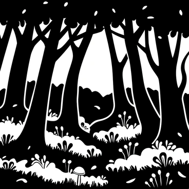 A mystical forest at dusk, with fireflies illuminating the scene with their gentle glow