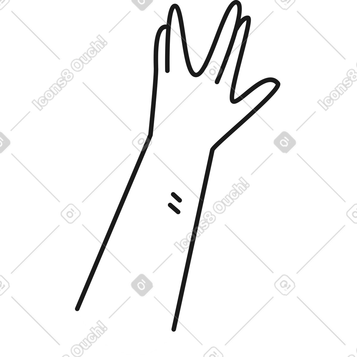 Mano spock illustrazione in stile Taxi scarica in PNG, SVG