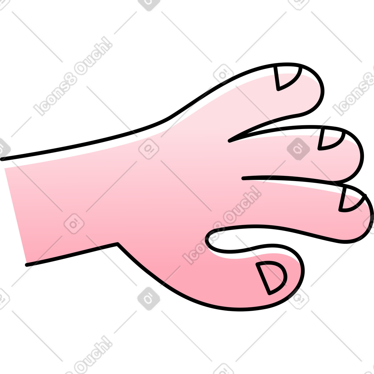 Ausgestreckte hand-Illustration im Pocus-Stil als Download in PNG, SVG