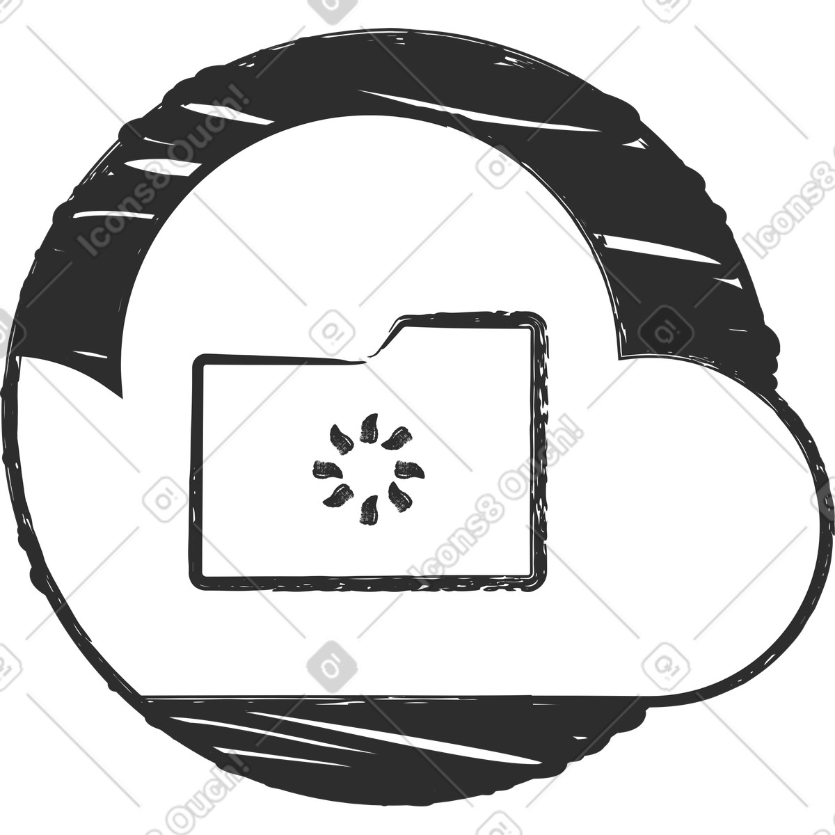 Ilustración Icono de almacenamiento en la nube estilo Graphite a descargar PNG y SVG