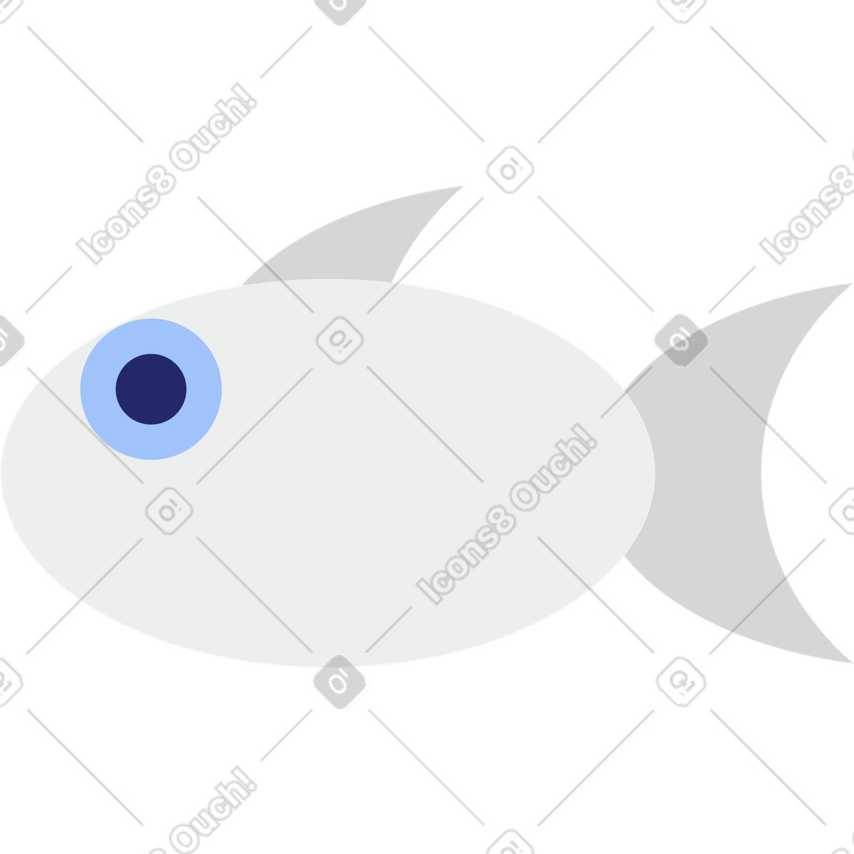 Clip スタイルの 魚 のイラストをPNG、SVG形式でダウンロード