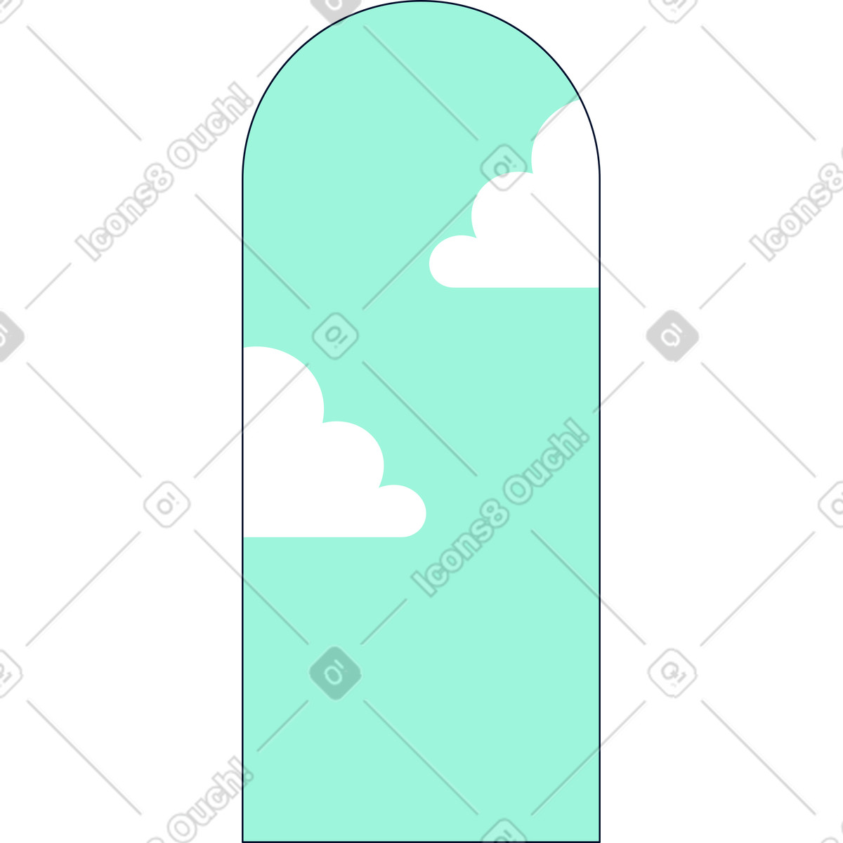 Teal スタイルの 雲の背景 のイラストをPNG、SVG形式でダウンロード