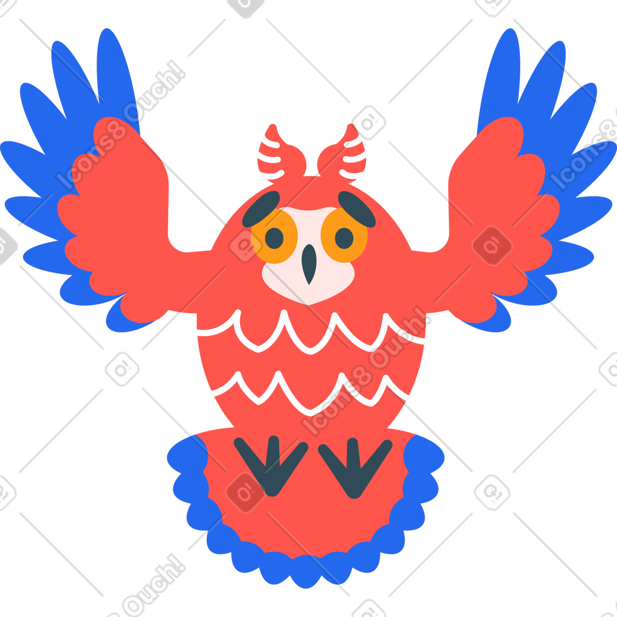 下载 Kingdom 风格的 猫头鹰 插画，支持 PNG、SVG 格式