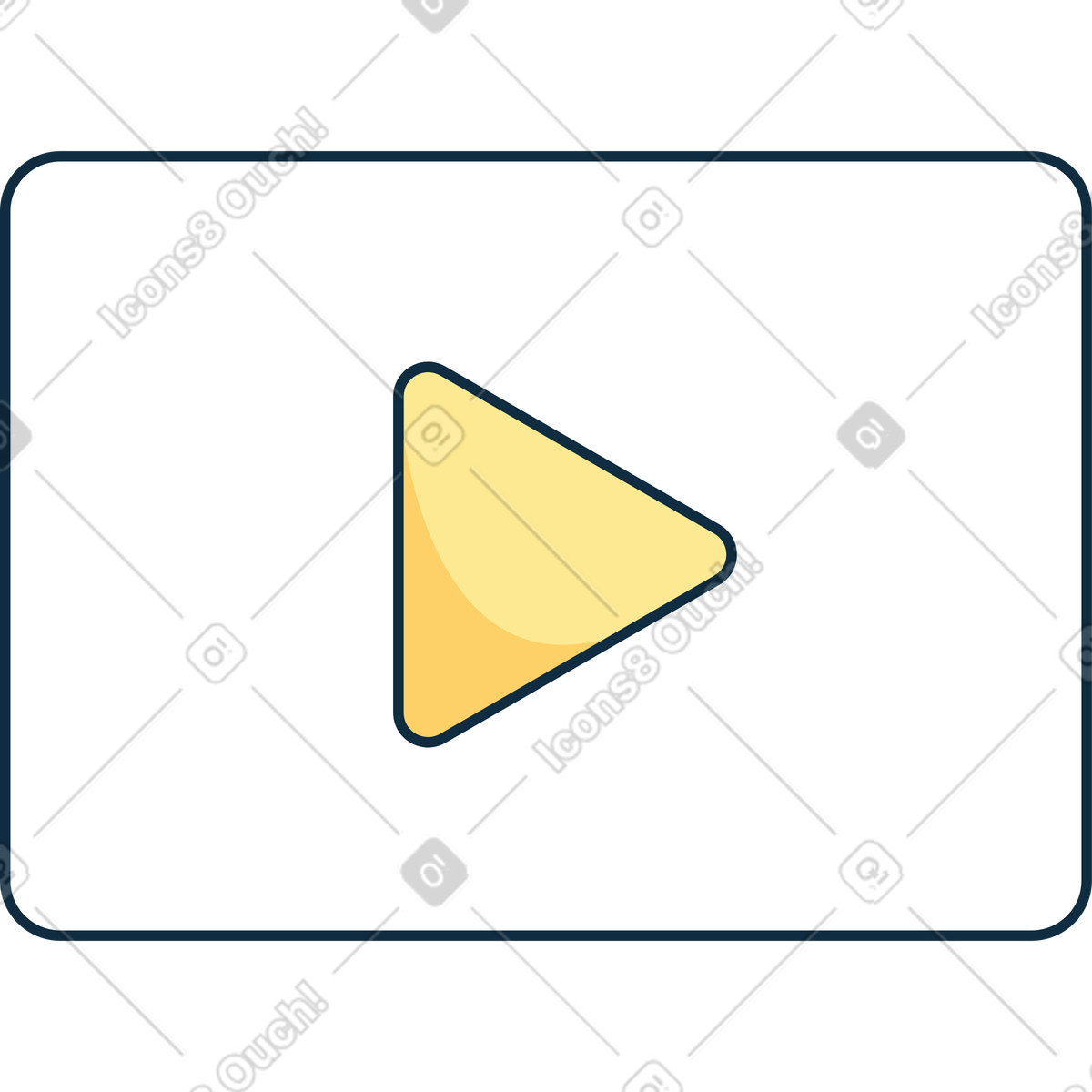 Ilustración Botón de play en estilo Bubble gum a descargar en PNG y SVG