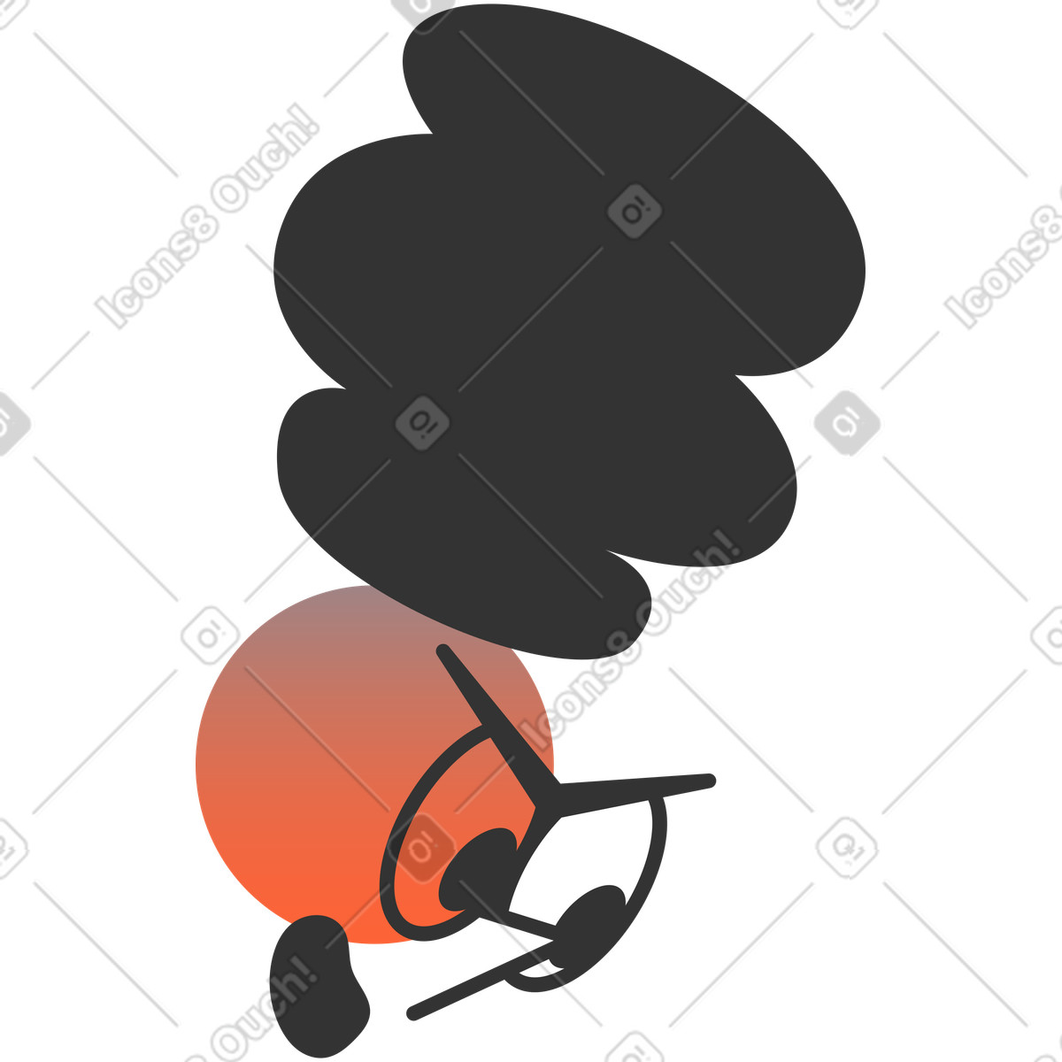 Ilustración Cabeza en estilo Crayon a descargar en PNG y SVG