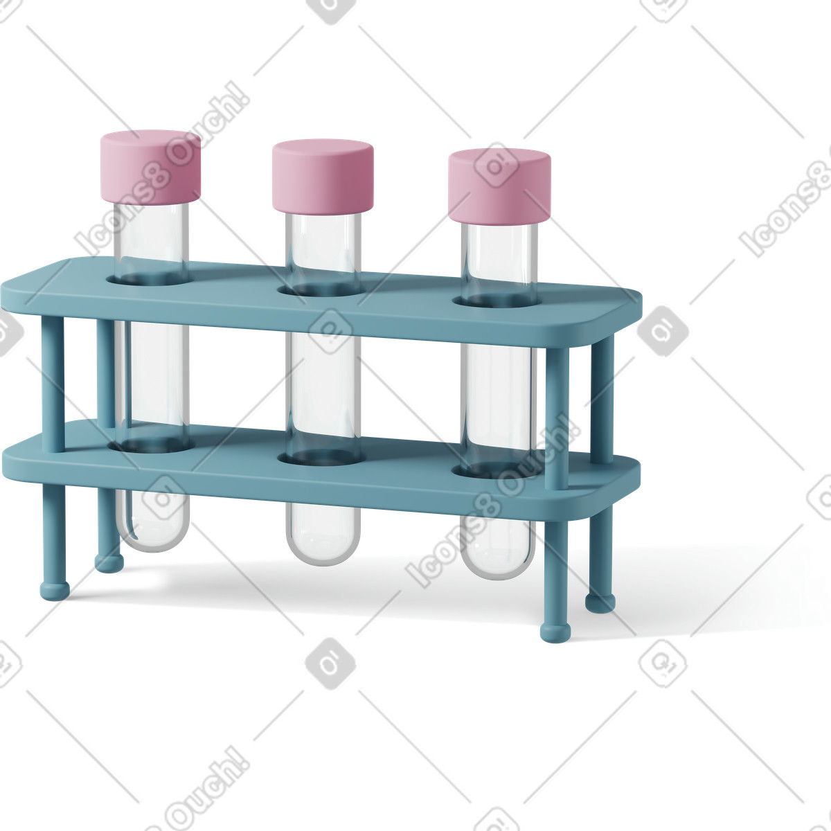 3D Casual life 스타일의 Three test tubes 일러스트레이션 PNG, SVG 다운로드