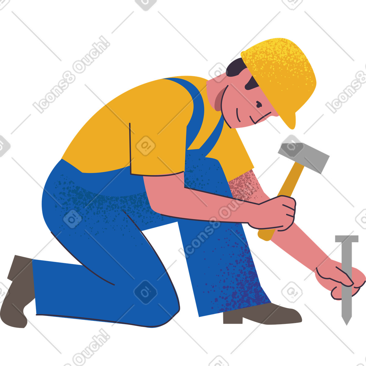 Illustration Ouvrier dans le style Pale à télécharger aux formats PNG, SVG