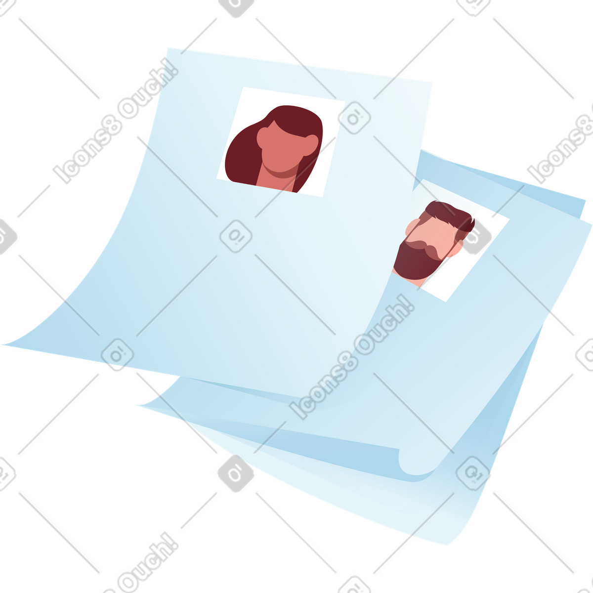 Ilustração de Planilhas com currículos candidatos em no estilo Airy para baixar em PNG, SVG