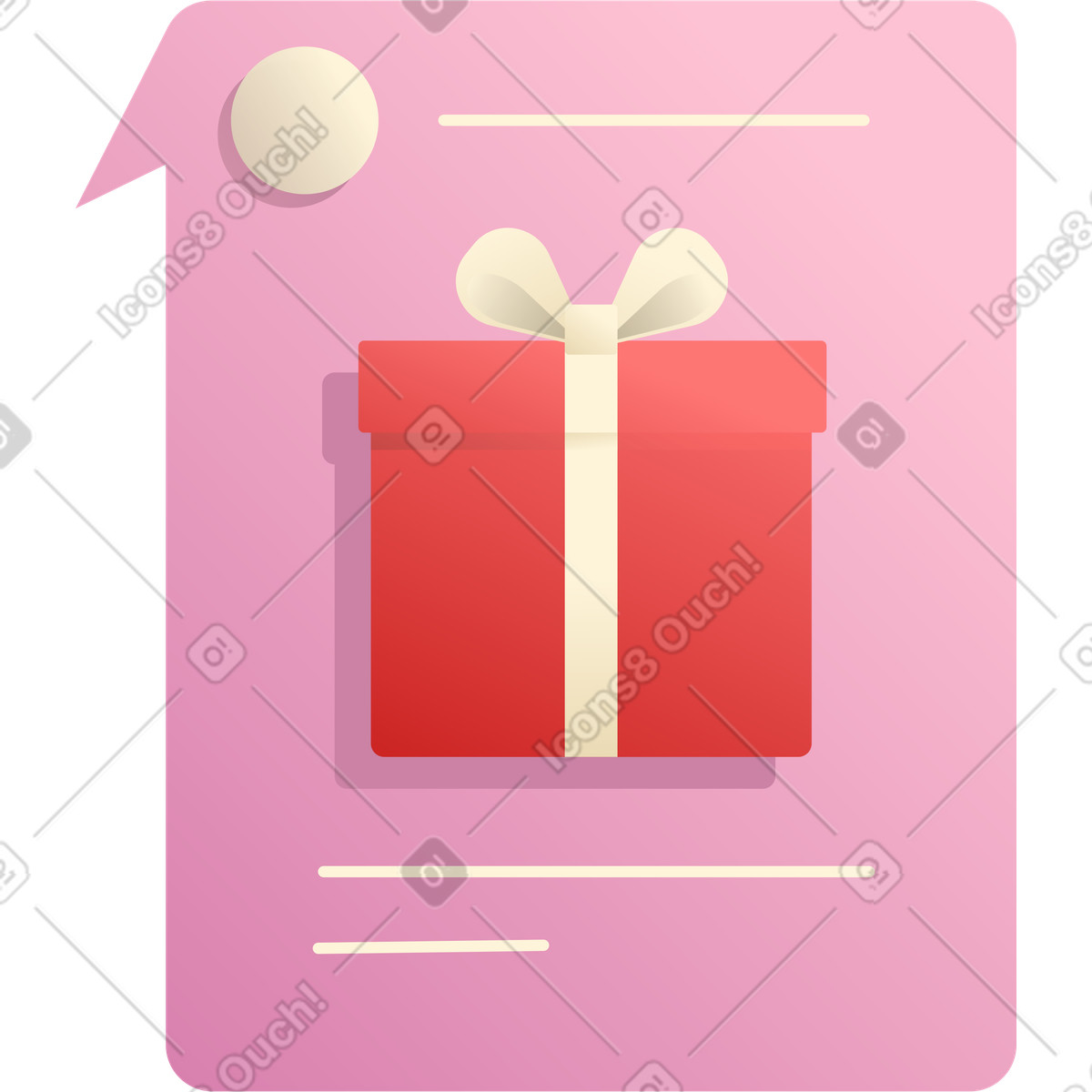 Ilustração de E-mail com um presente em no estilo Silky para baixar em PNG, SVG